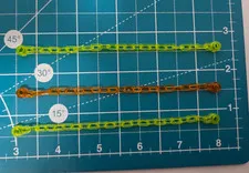 Lego Chain with 23 Links Transparent Yellow and Orange Lot of 3