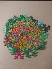 LEGO Foliage, Botanical Big Lot Of Mixed Pieces, Flowers, Carrots, Leaves & More