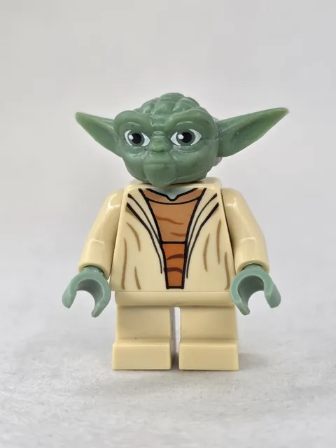 LEGO Star Wars Clone Wars Yoda Minifigure sw0446a Sand Green W/ Grey Hair 3d