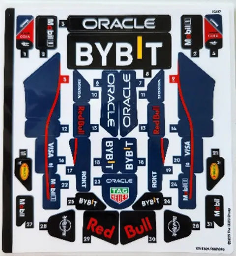 LEGO STICKER SHEET 77243 ORACLE RED BULL RACING RB20 from set New