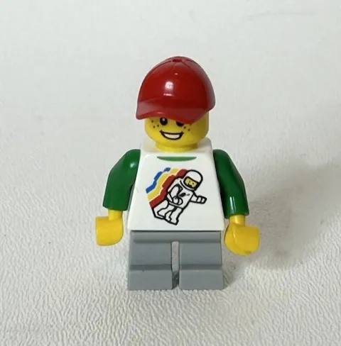 LEGO Town City Minifig Boy With Freckles And Hat Astronaut on Torso Short Legs