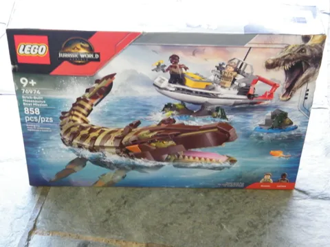 Lego Jurassic World Rebirth Brick-Built Mosasaurus Boat Mission #76974 New