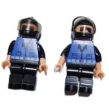 Lego Minifigure City Police Officer With Black Helmet Set of 2