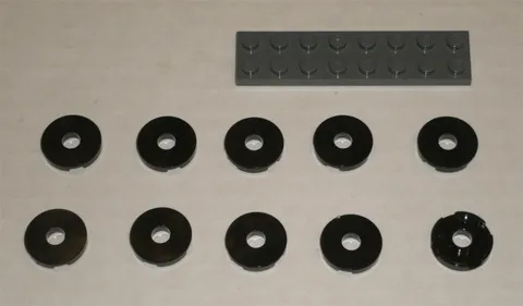 LEGO NEW 2x2 Black Tile Round with Hole in Center (10x) 6143850 Brick 15535