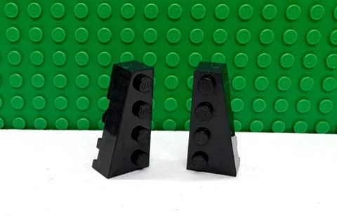 Lego 1 pair of Black 4x2 Thick Wedge Brick Plate wings ship NEW