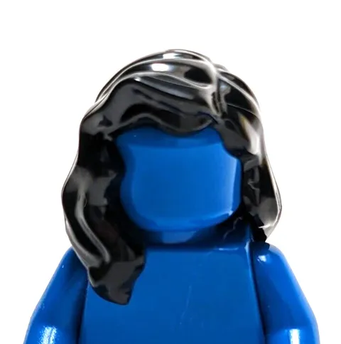 Lego - Minifigure Hair - Female, Black, Over Shoulder Part, Wavy Long
