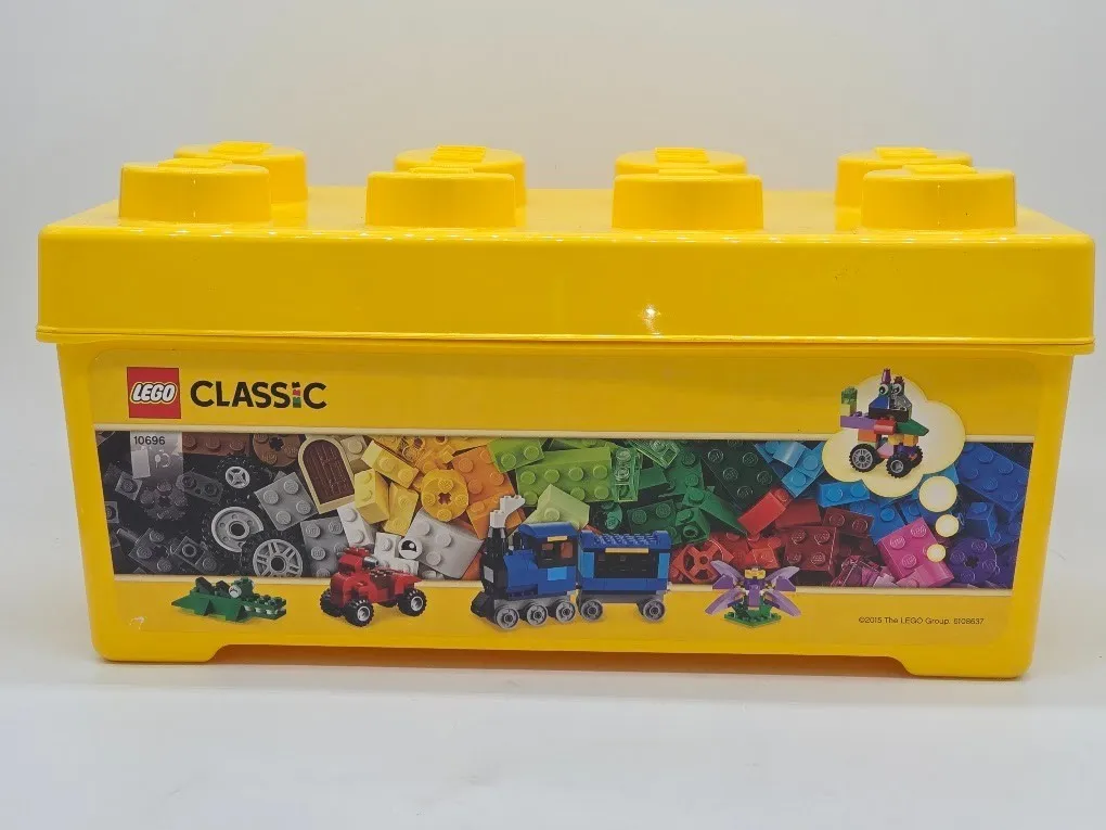 Large LEGO Classic Storage Brick Case 8 Stud Yellow Container Bin Box Empty 14x7