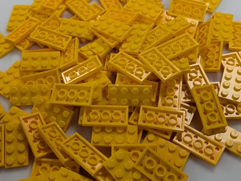 Lego Lot x120 New Bright Light Orange Plate 2 x 4 # 3020