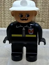 Duplo Lego Firefighter with White Helmet Figure