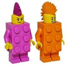 Lego Punk Rock Brick Suit Minifigure Lot - 2 Brick Costume Mini Figures