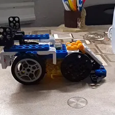 LEGO Technic Style Custom Vehicle Car Model w/ Wheels Blue White Black Yellow