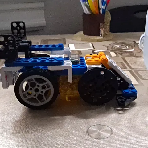 LEGO Technic Style Custom Vehicle Car Model w/ Wheels Blue White Black Yellow