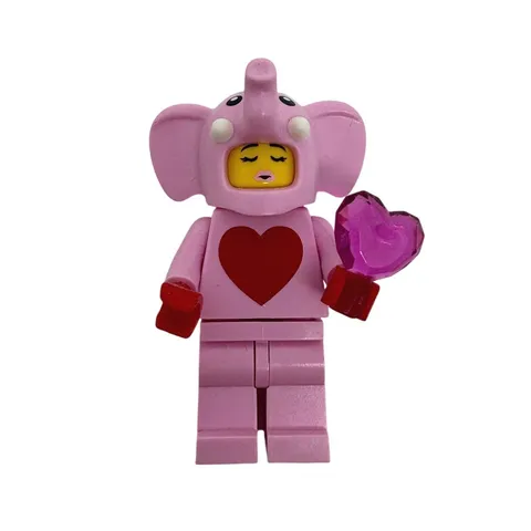 LEGO Pink Elephant Girl Minifigure Heart Torso Sunglasses Valentine's Day Love