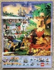 Vintage LEGO System Poster Pirates Islanders Ice Planet Spyrius 1990s Catalog