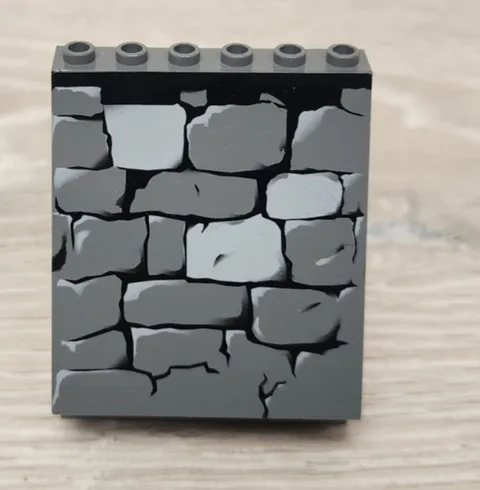 Lego 30156px1 30156 Dark Gray Panel 4 x 6 x 6 Sloped with Rock Pattern Piece