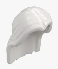 New LEGO Minifigure Hair White Long Parted in Center Old Man Woman Wizard