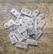 LEGO Trans-Clear Plate 1 X 2 QTY 20. Part No. 3023.