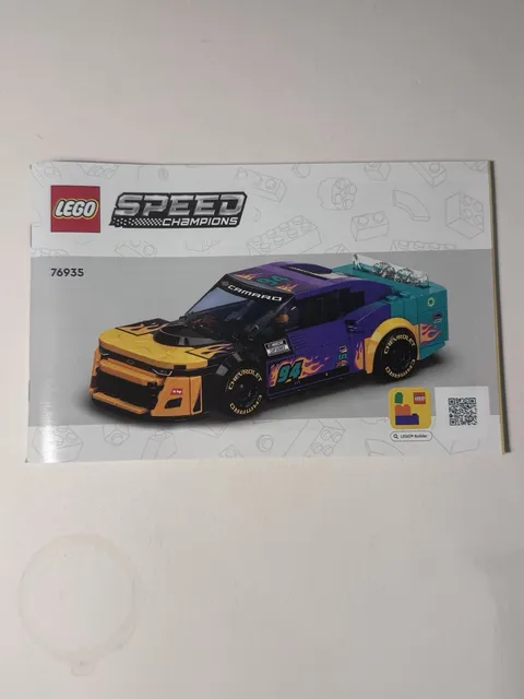 Lego Nascar Next Gen Camero ZL1, 76935, Speed Champion,INSTRUCTIONS ONLY