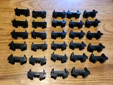 Lot of 28 LEGO RC Train Wheel Holders with Wheels Old Style Metal rods 2878c02