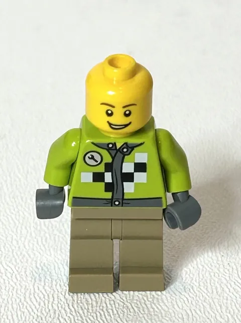 Lego Minifig BOY SKATER With Lime Jacket