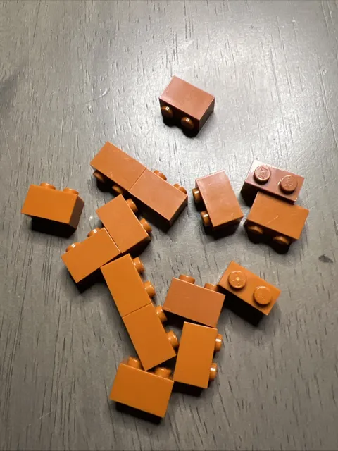 LEGO 3004 Dark Orange Brick 1 x 2 - 15 Pieces