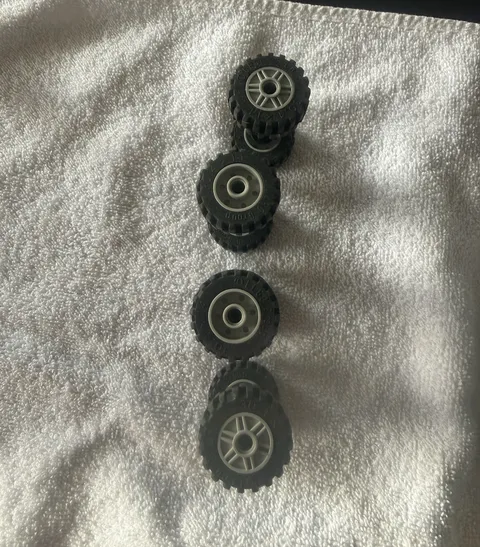 LEGO Wheel & Tire Lot - Black Tires w/ Gray Wheels Bulk Parts in Polybag