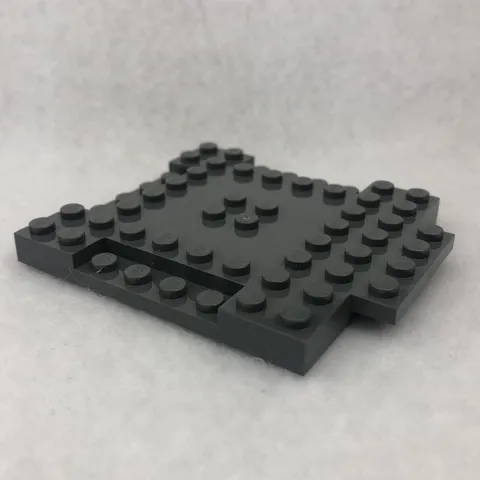 LEGO 15624 Dark Bluish Gray Brick, Modified 8 x 8 x 2/3 W/ 1 x 4 Indentations