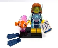 Lego CMF Minifigure Marine Biologist Set w/ Rare Clownfish - New - No Box