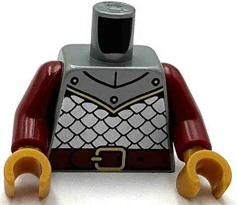Lego New Flat Silver Minifigure Torso Silver Armor Reddish Castle Knight Piece