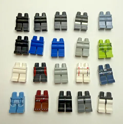 Lego Minifigure Parts and Pieces - Bottom Legs - 20 Piece