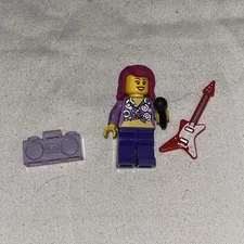 Lego CMF Girl Singer Rockstar Popstar Pink Hair