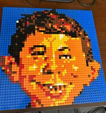 Alfred E Neuman  Mad Magazine Lego Art Piece