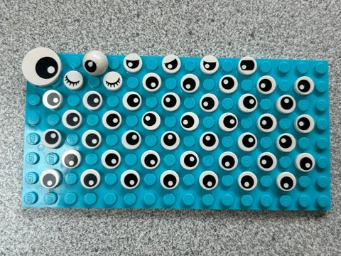48 pcs LEGO Parts: 1x1 Round Printed Tiles - Eyes, Eye Balls
