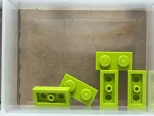 LEGO Parts - Lime Plate 1 x 2 - No 3023 - QTY 5