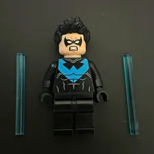 LEGO Nightwing Poly Bag Minifigure in Min Condition w/ 2 Blue Batons