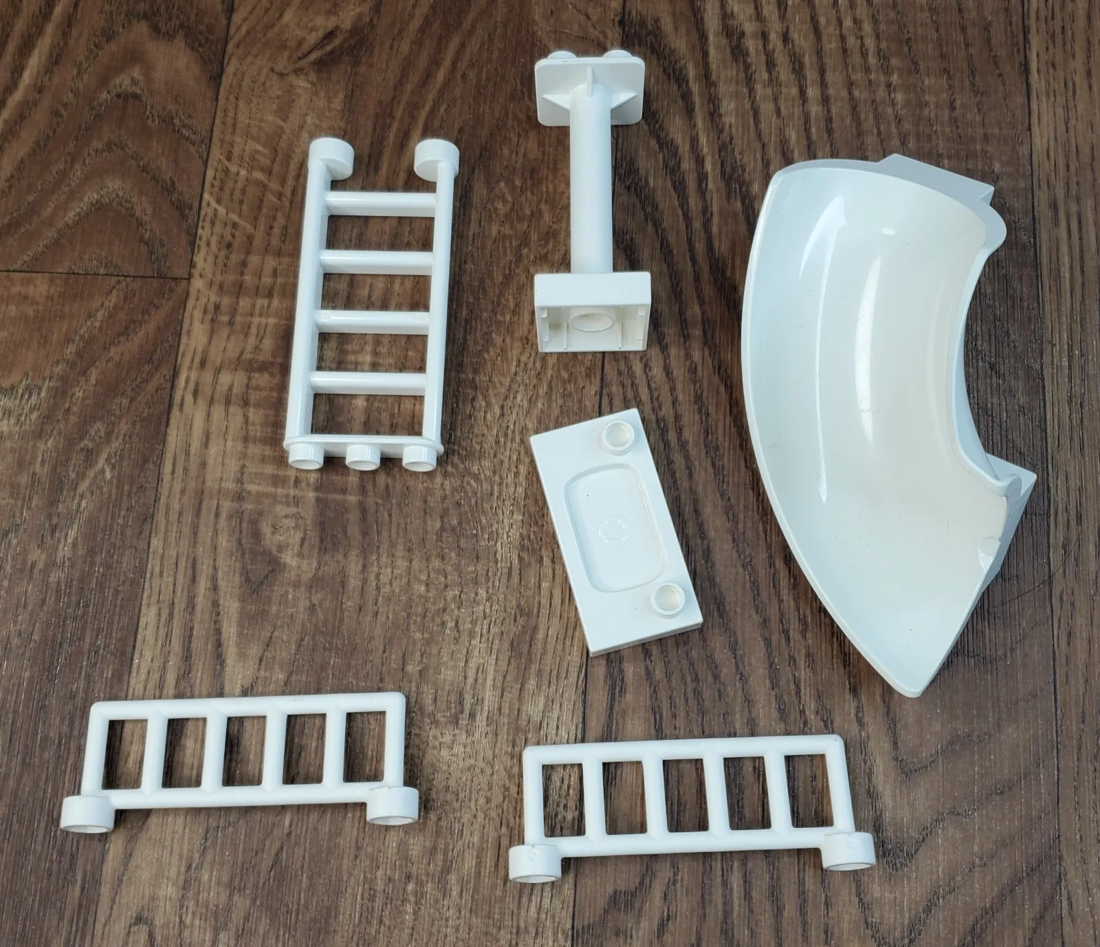 Lego Duplo Playground Park Parts White Slide Larger Curved Tube Ladder Fence Lot
