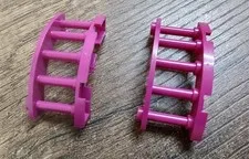2x Lego Fence 4x4x2 Magenta Quarter Round Spindles Struts Curved 6058749 30056