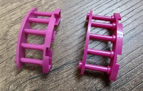 2x Lego Fence 4x4x2 Magenta Quarter Round Spindles Struts Curved 6058749 30056