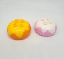 LEGO DUPLO Brick Round 4 x 4 Marbled Part 98220 Dome Top 2x2 Studs Lot Of 2