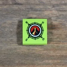 LEGO City Slope Curved 2x2x2/3 Volcano Explorers Logo Compass Pattern 15068pb084