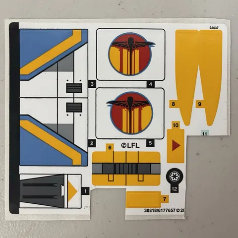 LEGO Star Wars Rebels The Phantom 75170 Partial Sticker Sheet Authentic