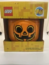 Lego Pumpkin Storage Head - Orange SMALL - Stackable - Halloween Limited Edition