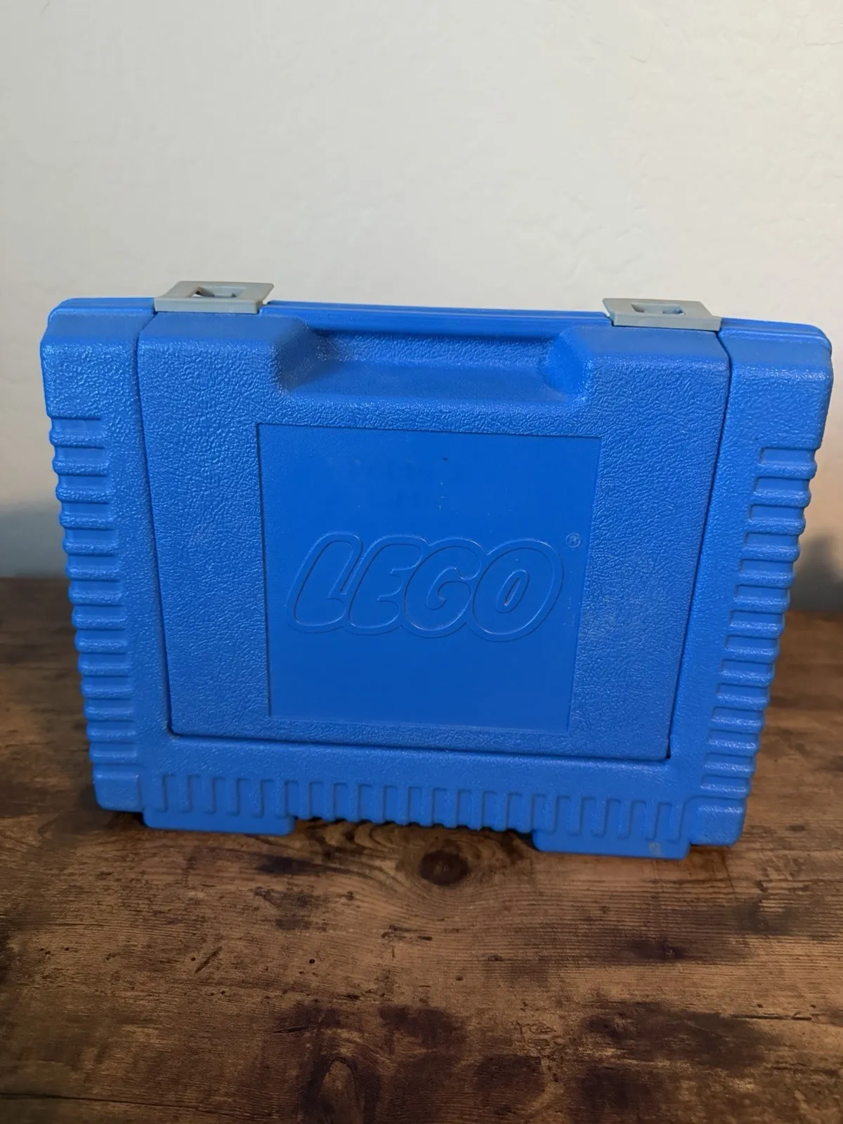LEGO Blue Plastic Portable Carrying Case With Handle 1980s Storage Box
