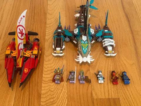 LEGO Ninjago Catamaran Sea Battle 71748 Complete w/ Minifigures Both Boats