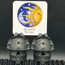 LEGO Brand KNIGHTS KINGDOM Large Figure ARMOR Parts ~54175~ PEARL DARK GRAY x2