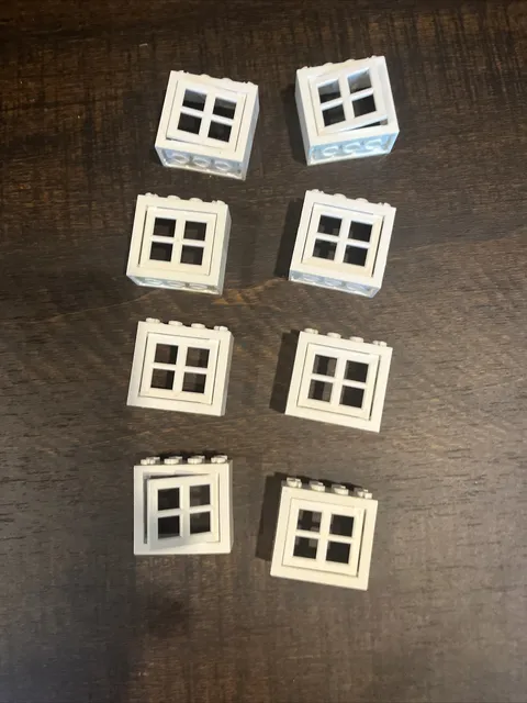 Lego White Window Lot. White. 8 Total. Great Condition Rare