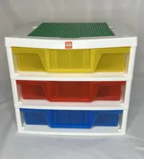 LEGO IRIS 3 Drawer Storage Organizer Cabinet for Bricks Parts White Pre-Owned