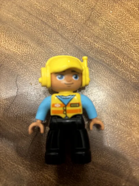 Lego Duplo Construction Worker Figure w/ Headset Helicopter Pilot C8