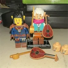 LEGO Dungeons & Dragons Elf Minifigures Lot of 2 w/ Instruments 71047