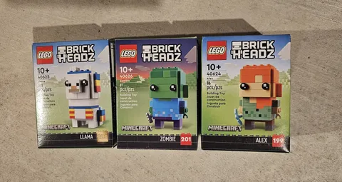 Lego Minecraft Brickheadz Alex Llama Zombie New Sealed Retired 40624 40625 40626
